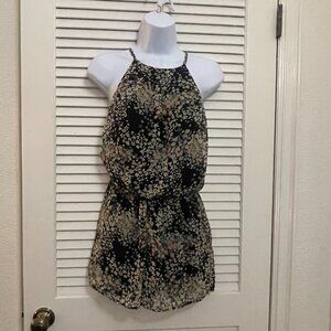 Boho Floral Halter Mini Dress Small Summer Vacation